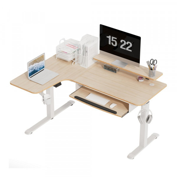 Eureka Ergonomic EHD-L60 L Shaped Standing Desk Maple, Left  